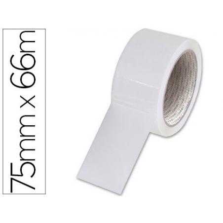 Cinta adhesiva q-connect polipropileno blanca 66 mt x 75 mm para embalaje