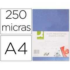 Tapa de encuadernacion q-connect pvc din a4 incolora 250 mc caja de 100 unidades
