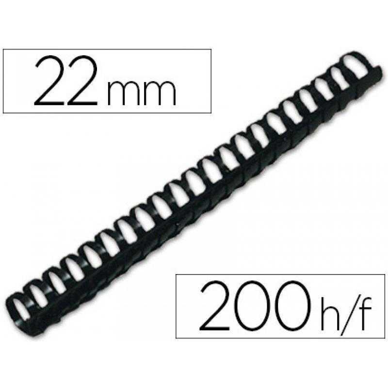 Canutillo q-connect redondo 22 mm plastico blanco capacidad 200 hojas caja de 50 unidades