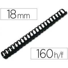 Canutillo q-connect redondo 18 mm plastico blanco capacidad 160 hojas caja de 50 unidades