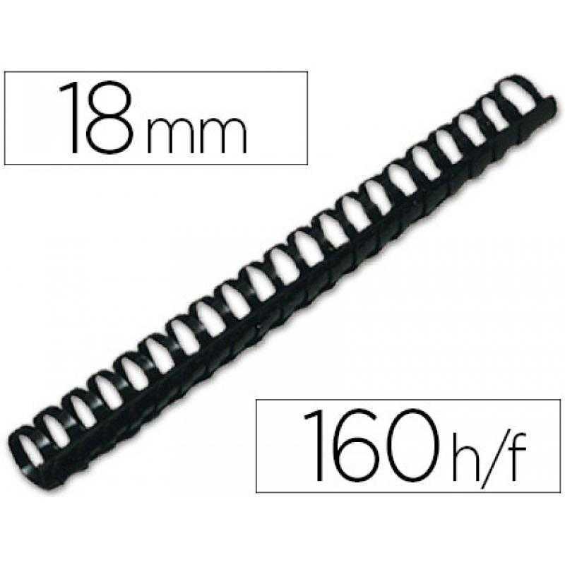 Canutillo q-connect redondo 18 mm plastico blanco capacidad 160 hojas caja de 50 unidades