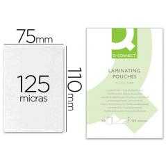 Bolsa de plastificar q-connect 110 x 75 mm 125 mc carnet de identidad caja de 100 unidades