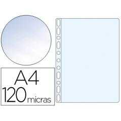 Funda multitaladro q-connect folio 120 mc cristal caja de 100 unidades