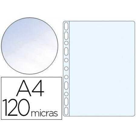 Funda multitaladro q-connect folio 120 mc cristal caja de 100 unidades