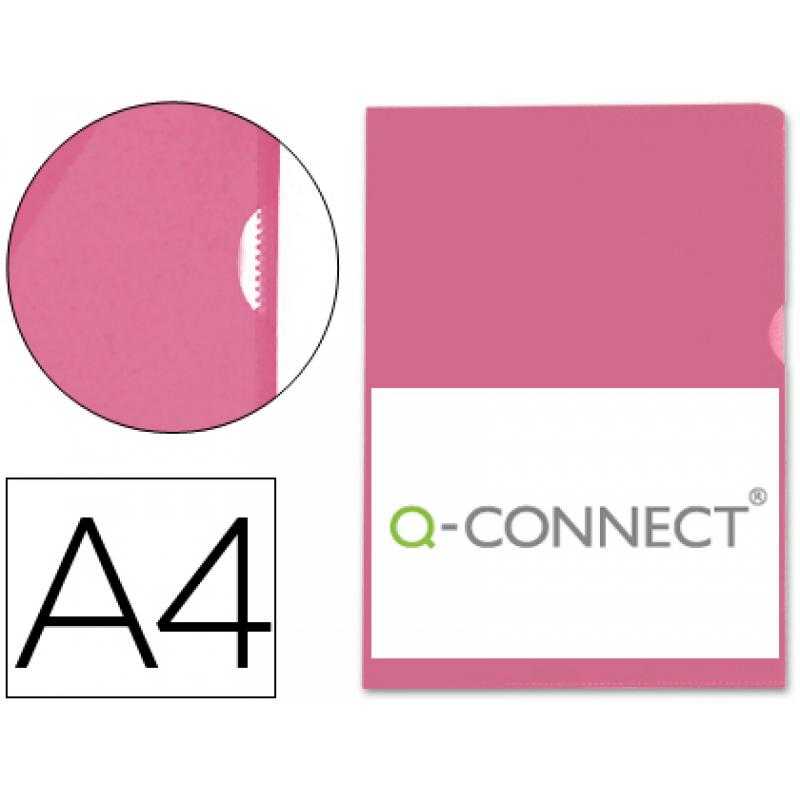 Carpeta dossier uñero plastico q-connect din a4 120 micras roja caja de 100 unidades