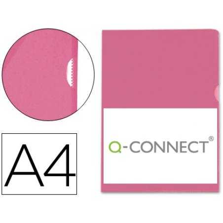 Carpeta dossier uñero plastico q-connect din a4 120 micras roja caja de 100 unidades