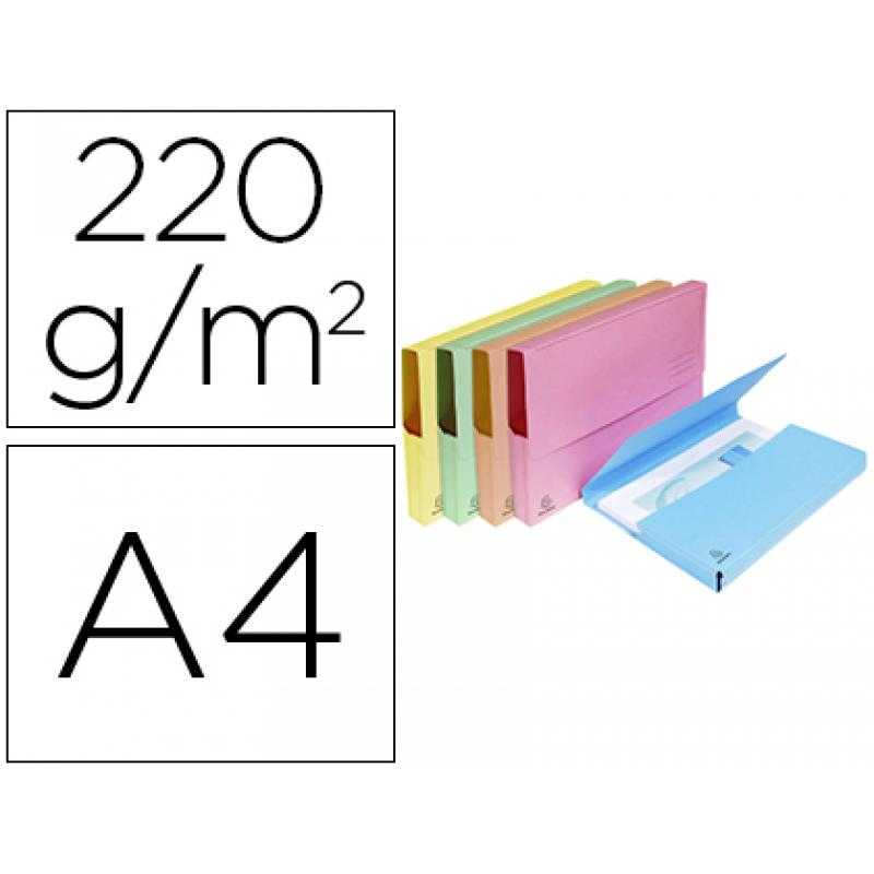Subcarpeta cartulina lustrada con bolsa exacompta din a4 colores surtidos 210 gr