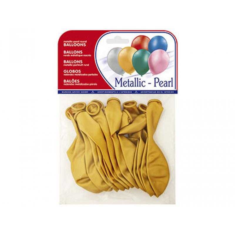 Globos metalizados oro bolsa de 15 unidades