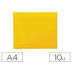 Funda tarifold magnética din a4 horizontal identificacion palets y estanterías amarillo pack de 10 unidades