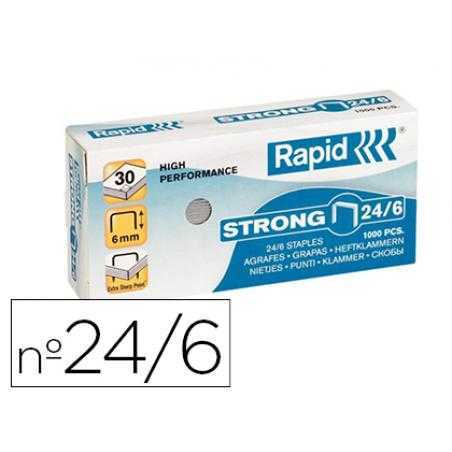 Grapas rapid nº 24/6 strong galvanizadas caja de 1000 unidades