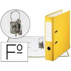 Archivador de palanca esselte carton forrado pvc folio lomo de 75 mm con rado amarillo