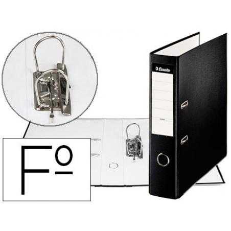 Archivador de palanca esselte carton forrado pvc folio lomo de 75 mm con rado negro