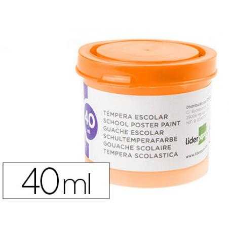 Tempera liderpapel escolar 40 ml naranja