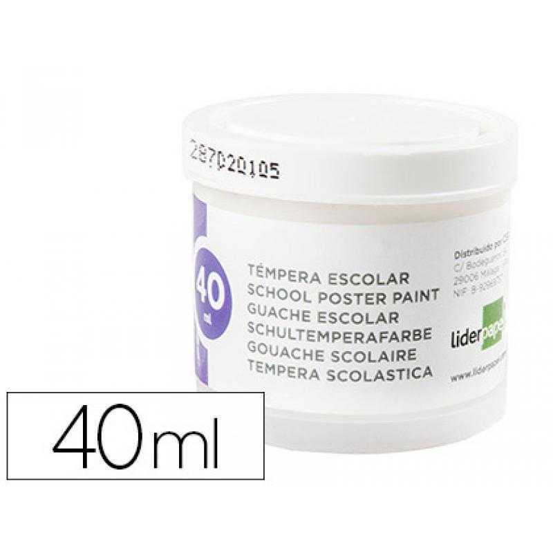 Tempera liderpapel escolar 40 ml blanco