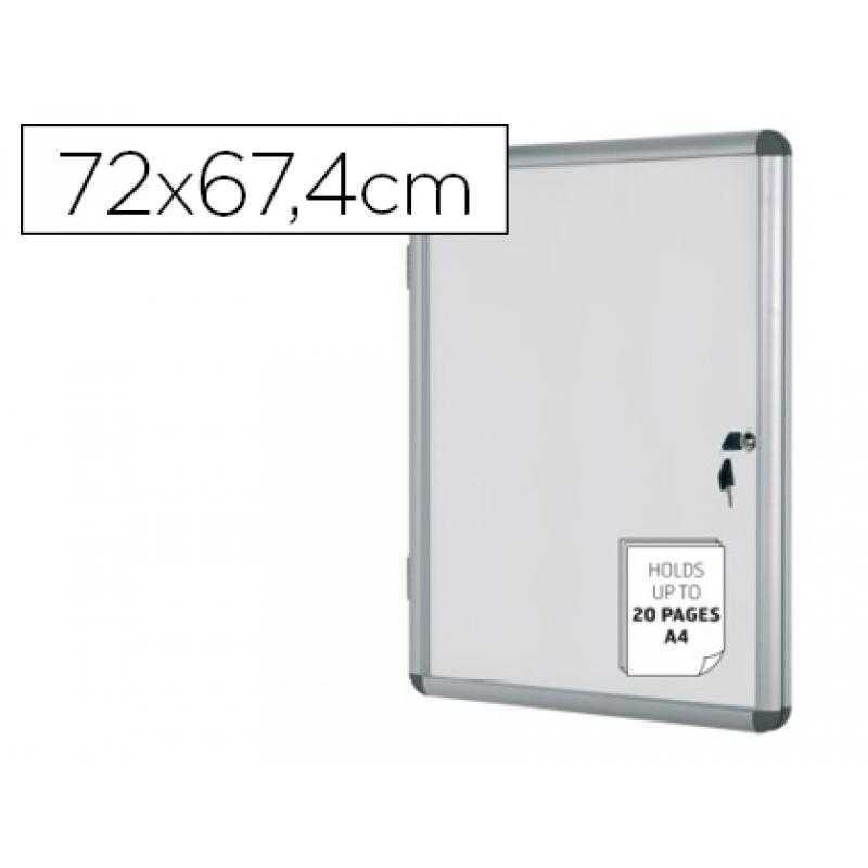 Vitrina de anuncios bi-office fondo magnetico extraplana de interior 720x674 mm