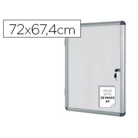 Vitrina de anuncios bi-office fondo magnetico extraplana de interior 720x674 mm