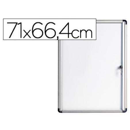 Vitrina de anuncios bi-office fondo magnetico extraplana de interior 710x664 mm