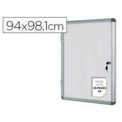 Vitrina de anuncios bi-office fondo magnetico extraplana de interior 940x981 mm