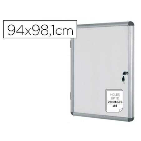 Vitrina de anuncios bi-office fondo magnetico extraplana de interior 940x981 mm