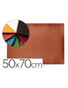 Goma eva con purpurina biodegradable liderpapel 50x70cm 60g/m2 espesor 2 mm marron