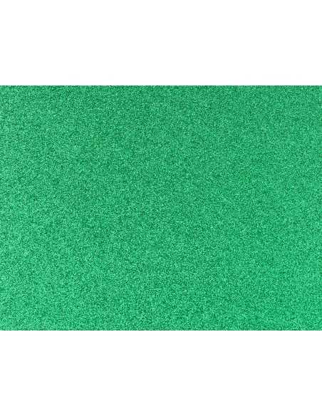 Goma eva con purpurina biodegradable liderpapel 50x70cm 60g/m2 espesor 2 mm verde