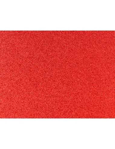 Goma eva con purpurina biodegradable liderpapel 50x70cm 60g/m2 espesor 2 mm rojo