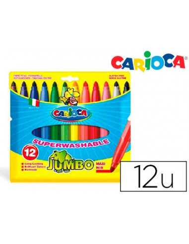 Rotulador carioca jumbo punta gruesa estuche de 12 unidades colores surtidos