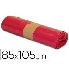 Bolsa basura industrial roja 85x105cm galga 110 rollo de 10 unidades