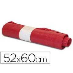 Bolsa basura domestica roja 52x60cm galga 70 rollo de 20 unidades