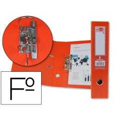 Archivador de palanca liderpapel folio documenta forrado pvc con rado lomo 75mm naranja con compresor
