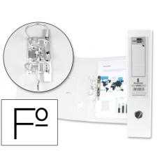 Archivador de palanca liderpapel folio documenta forrado pvc con rado lomo 75mm blanco con compresor