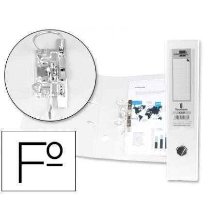 Archivador de palanca liderpapel folio documenta forrado pvc con rado lomo 75mm blanco con compresor