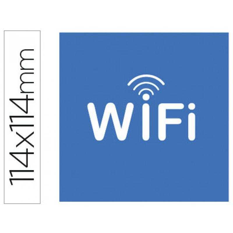 Etiqueta adhesiva apli de señalizacion simbolo wifi 114x114 mm