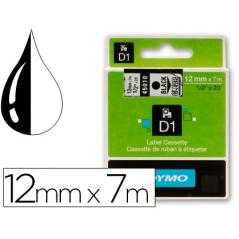 Cinta dymo negro transparente 12mm x7 mt d1