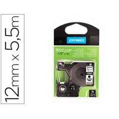Cinta dymo negro blanco 12mm x 5,5 mt d1 polyester adhesivo permanente