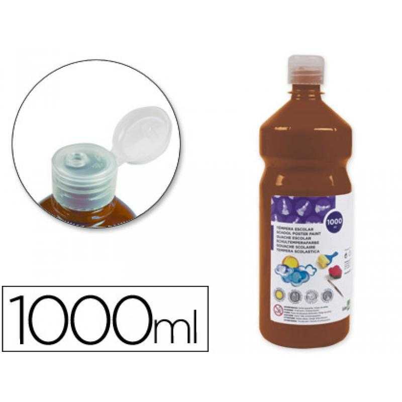 Tempera liquida liderpapel escolar 1000 ml marron