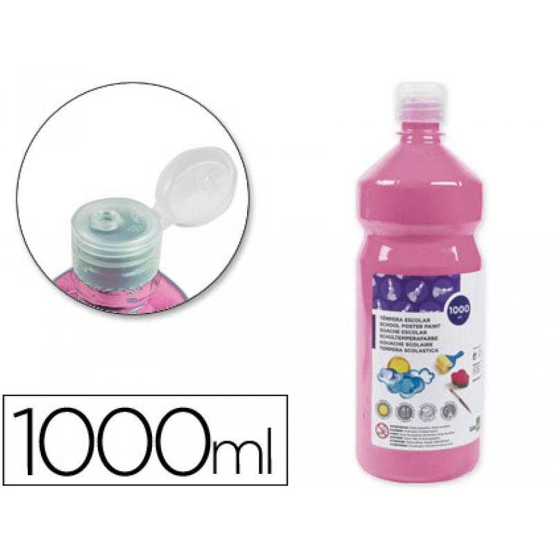 Tempera liquida liderpapel escolar 1000 ml rosa