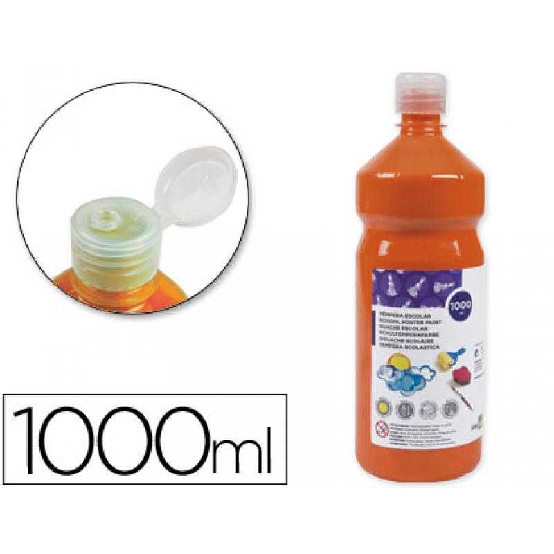 Tempera liquida liderpapel escolar 1000 ml naranja