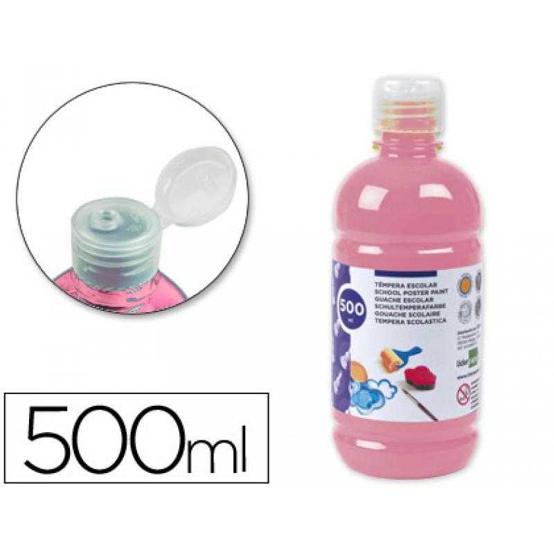 Tempera liquida liderpapel escolar 500 ml rosa