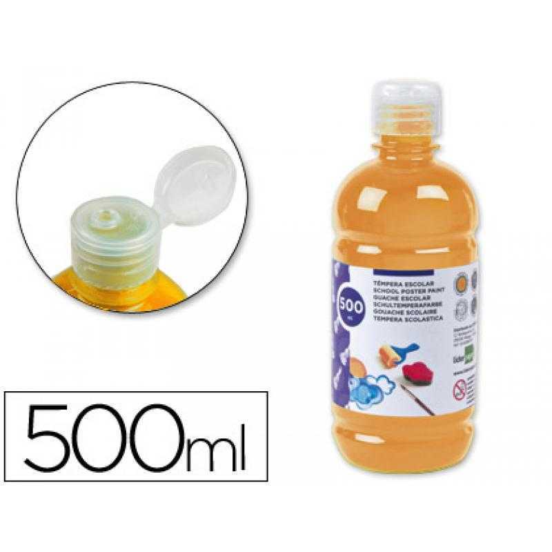 Tempera liquida liderpapel escolar 500 ml naranja