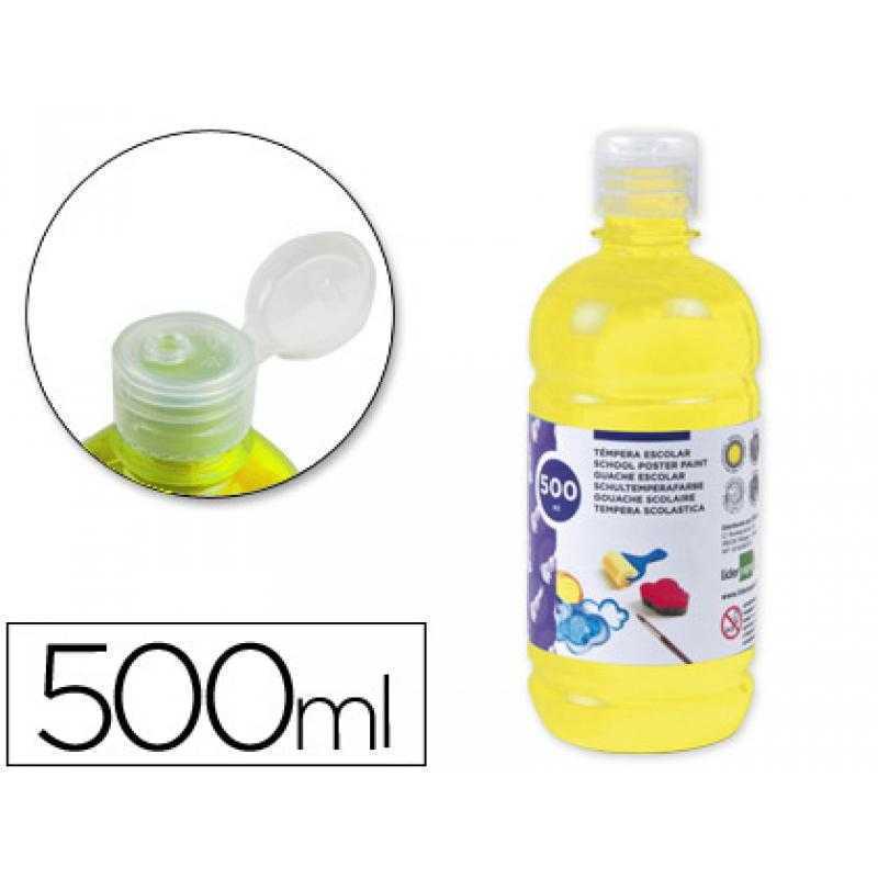 Tempera liquida liderpapel escolar 500 ml amarillo