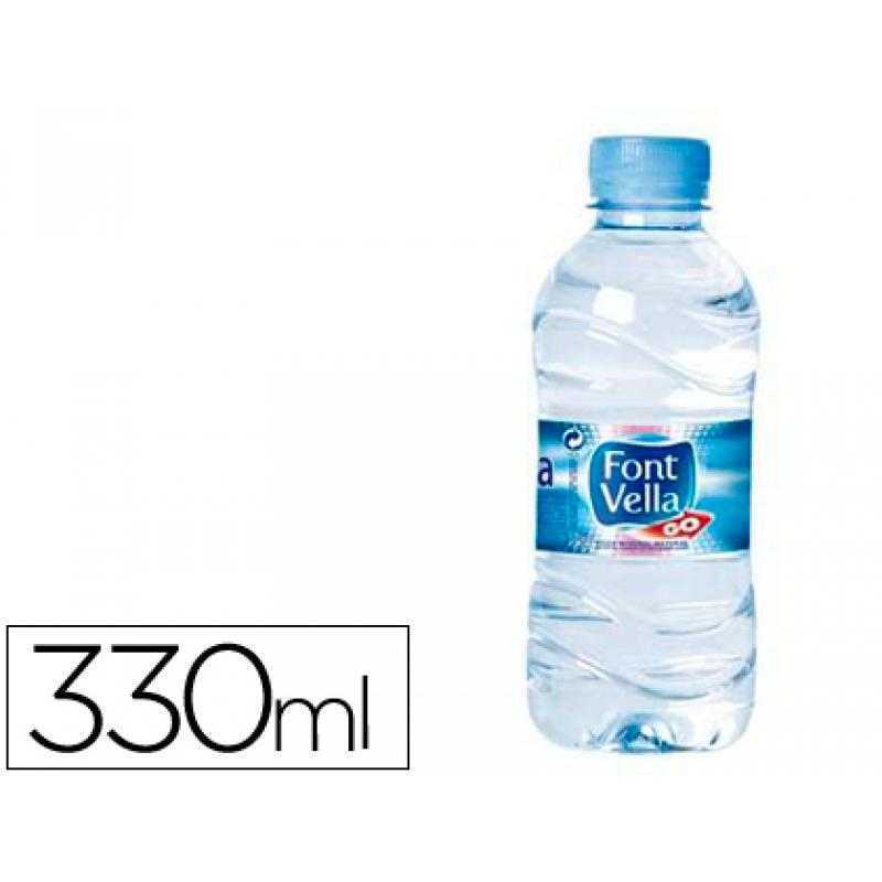Agua mineral natural font vella botella sant hilari 330 ml