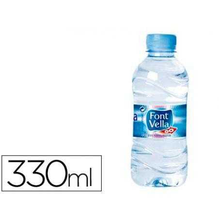 Agua mineral natural font vella botella sant hilari 330 ml