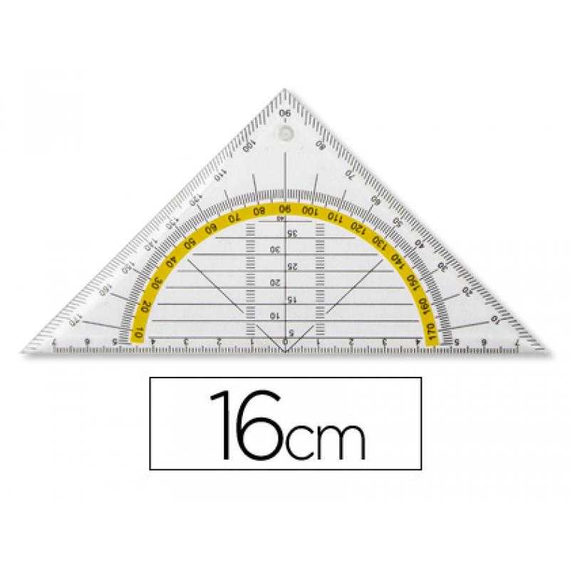 Escuadra liderpapel geometria 16 cm plastico cristal
