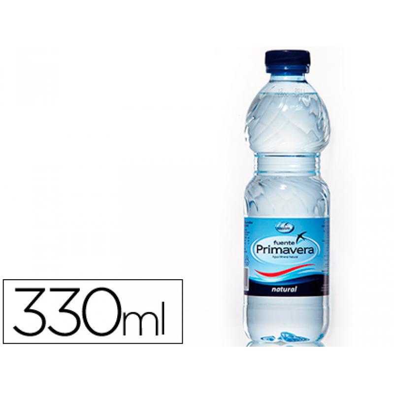 Agua mineral natural fuente primavera botella de 330 ml