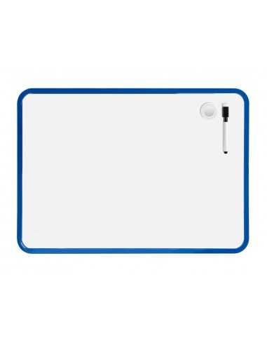 Pizarra blanca liderpapel 30x42 cm magnetica doble cara lisa con rotulador iman y borrador