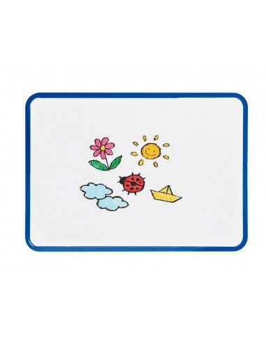 Pizarra blanca liderpapel 30x42 cm magnetica doble cara lisa con rotulador iman y borrador