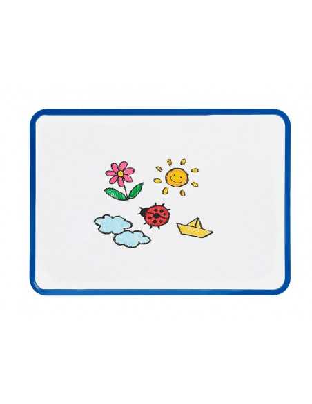 Pizarra blanca liderpapel 30x42 cm magnetica doble cara lisa con rotulador iman y borrador