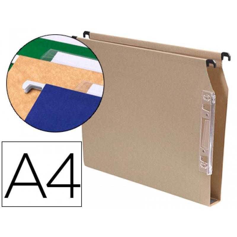 Carpeta colgante fade din a4 visor lateral 250x330x30 mm kraft