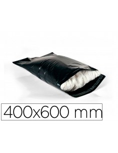 Sobre q-connect de plastico bolsa para envios 100% recicladas con autocierre color negro 400x600 mm